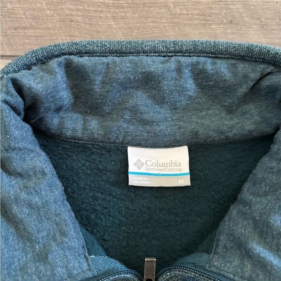 Men’s Green Columbia 1/4 Zip Up Sweater Size Medium Hiking Outdoors Skii - Picture 3 of 5